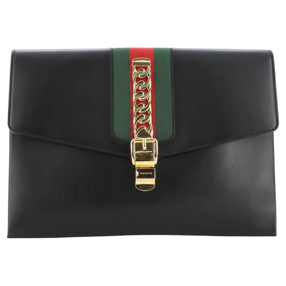 Gucci Black Sylvie Clutch Envelope Bag - Picture 7 of 15